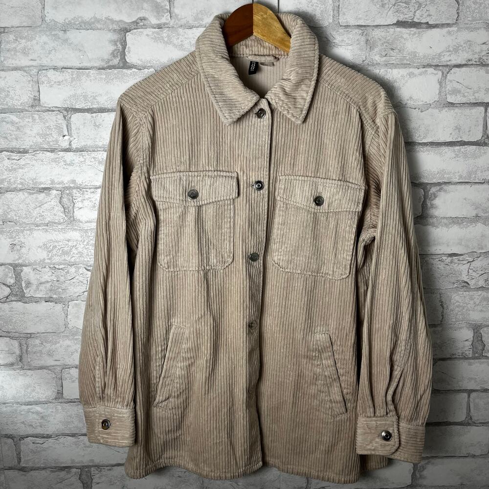 Divided Cream Corduroy Shirt Jacket